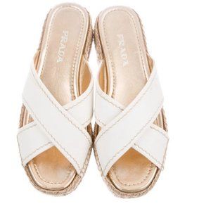 Prada Leather Flatform Sandals